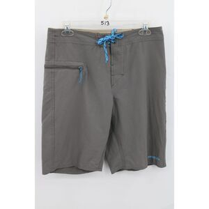 Patagonia Board Shorts Mens 30 Gray Zip Pocket Swim 20" Surf Nylon Inseam 10"